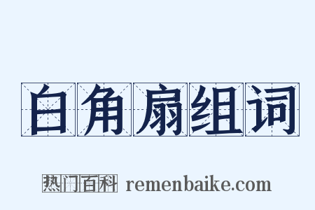 白角扇组词是什么意思的图片